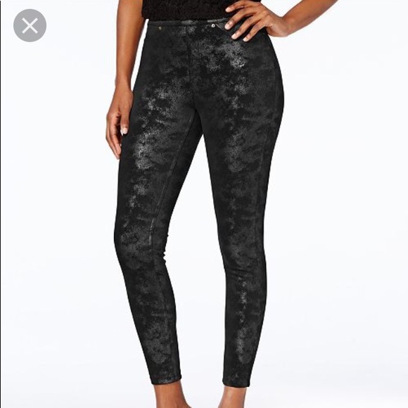 HUE Pants - Hue sizes S,M & L metallic black leggings  NWT
